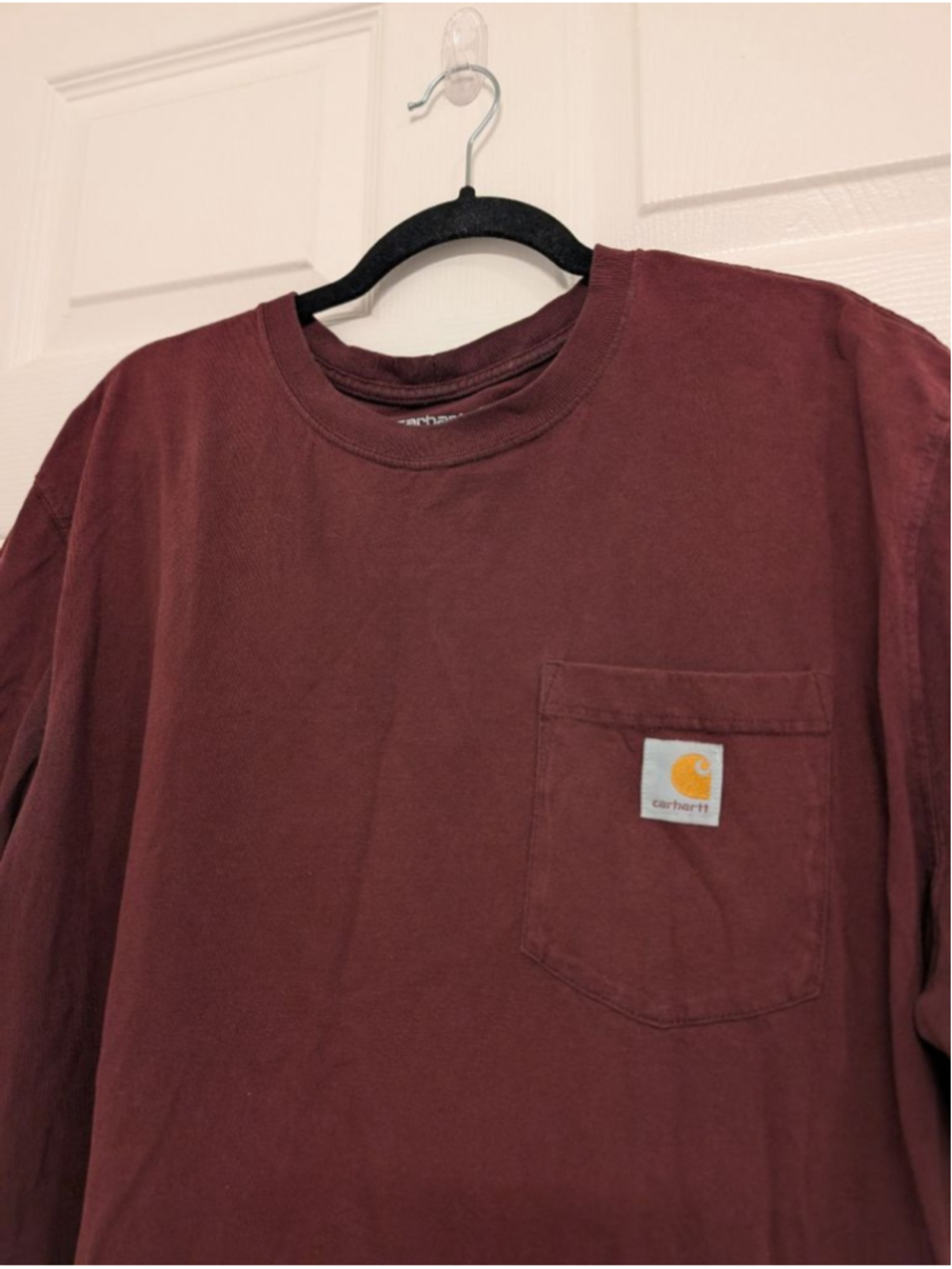 Men's Carhartt Maroon Short Sleeve Tee XL with Pocket